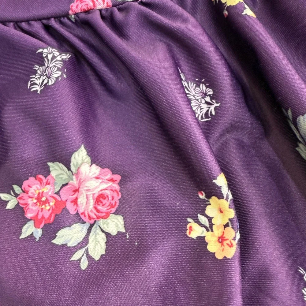 Anthony‎ Richards Floral Muumuu House Dress Womens XL Purple Pockets Granny